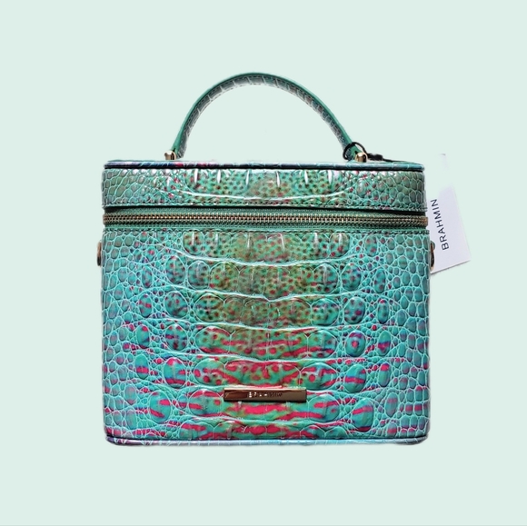 Brahmin Chantal Blue Fin Melbourne Crocodile Texture Leather Crossbody Bag - Picture 1 of 16